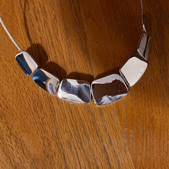 Vintage Lia Sophia Silver Tone 14" Choker Necklace - Picture 2 of 10